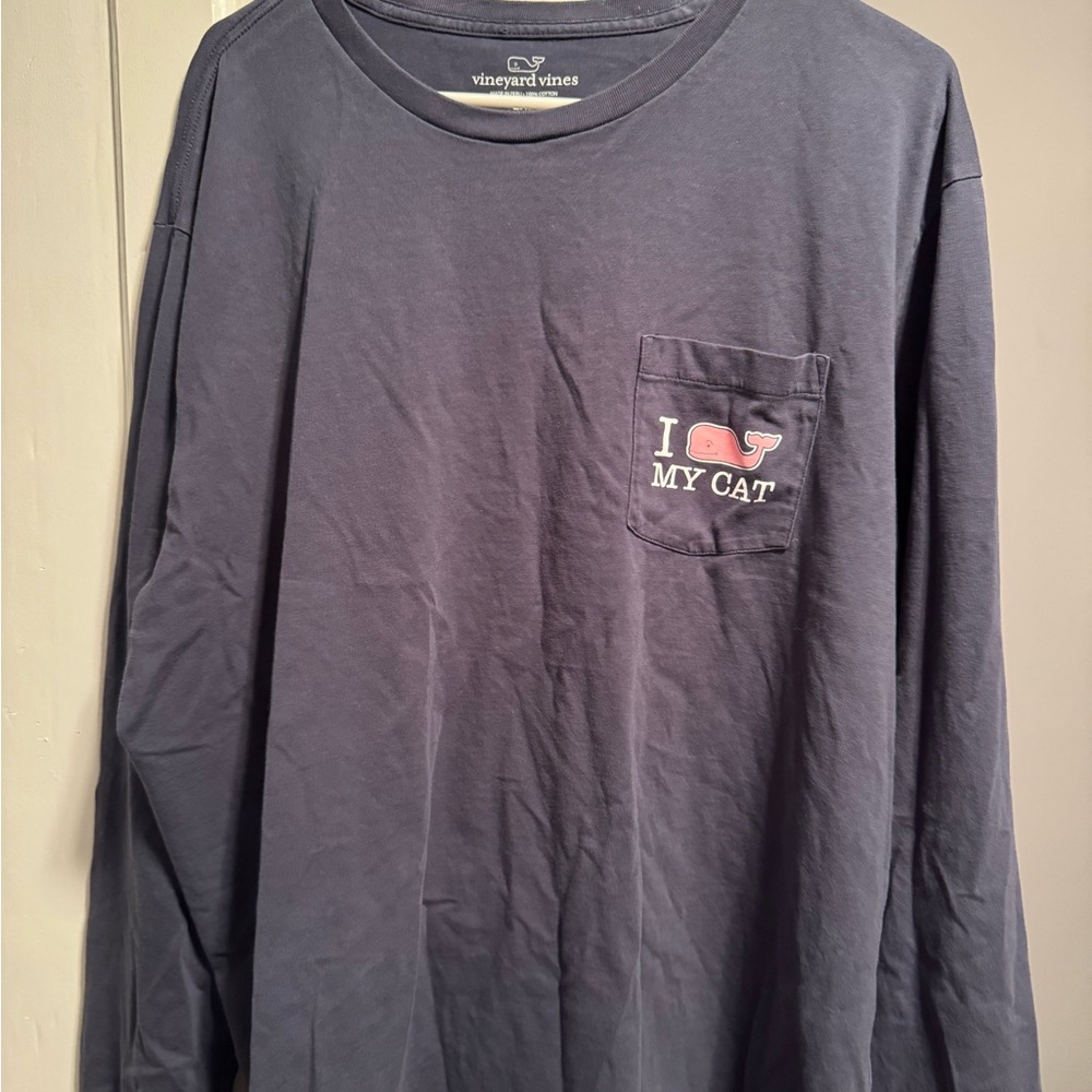 Vineyard Vines Men's Dark Blue Long Sleeve Tee
